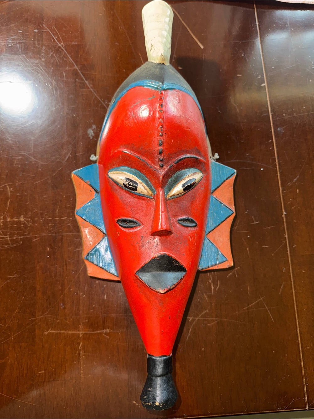 hand-carved wooden African Guro mask